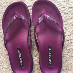 Purple Westies flip flop
